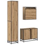 vidaXL Ensemble de mobilier de salle de bain 3 Pièces chêne artisanal
