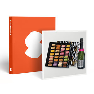 SMARTBOX - Coffret Cadeau Coffret signé Fauchon : 32 macarons avec bouteille de champagne livré à domicile -  Gastronomie
