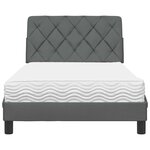 vidaXL Lit avec matelas gris foncé 100x200 cm tissu