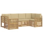 vidaXL Ensemble de canapés d'extérieur 5 pc Blanc et Beige Polyester