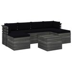 vidaXL Salon palette de jardin 7 Pièces avec coussins Bois de pin massif