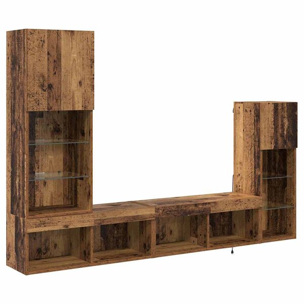 vidaXL Meubles TV muraux 4 Pièces Bois ancien Bois d'ingénierie