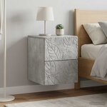 vidaXL Cabinet de chevet mural 2 Pièces Gris béton 34 5 x 33 x 40 cm