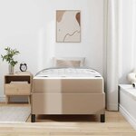 vidaXL Cadre de lit avec matelas Cappuccino 90 x 200 cm Faux cuir