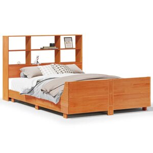 vidaXL Cadre de lit sans matelas cire marron 160x200cm bois pin massif