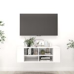 vidaXL Meuble TV mural Blanc brillant 102x35x35 cm Aggloméré