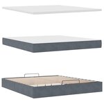 VidaXL Cadre de lit ottoman avec matelas gris foncé 160x200cm velours