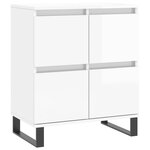 vidaXL Buffets 3 Pièces blanc brillant bois d'ingénierie