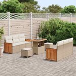 vidaXL Ensemble de canapé de jardin 11 Pièces Beige et crème polyrotin