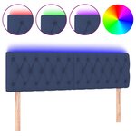 vidaXL Tête de lit à LED Bleu 144x7x78/88 cm Tissu