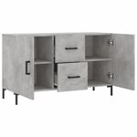 vidaXL Buffet gris béton 100x36x60 cm bois d'ingénierie