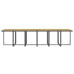 vidaXL Ensemble à manger de jardin coussins 17 Pièces Résine tressée Gris