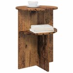 vidaXL Table d'appoint Bois ancien Ø 39 5 x 55 cm Bois d'ingénierie