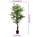 vidaXL Ficus artificiel 378 feuilles 80 cm vert