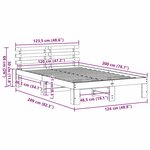 VidaXL Cadre de Lit en Bois de Pin Blanc Bois massif 120 x 200 cm Durable