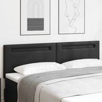 vidaXL Tête de lit Montage mural avec tête de lit Noir 180 cm PVC