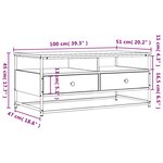 vidaXL Table basse chêne sonoma 100x51x45 cm bois d'ingénierie