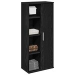 vidaXL Meuble de salle de bain avec porte-rouleau noir 39x22x90 cm