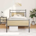 vidaXL Cadre de lit sans matelas chêne sonoma 100x190 cm