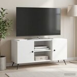 vidaXL Meuble TV Blanc 102 x 34 5 x 50 cm Bois d'ingénierie