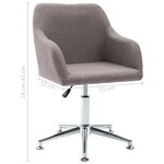 vidaXL Chaises pivotantes à manger lot de 2 taupe tissu