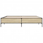 vidaXL Cadre de lit chêne sonoma 180x200 cm bois d'ingénierie et métal