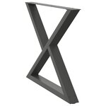 vidaXL Pieds de table à manger 2 pièces Anthracite 90 x (72-73 3) cm Acier