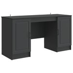 vidaXL Bureau avec étagère Noir 142 5 x 50 x 75 cm Bois d'ingénierie