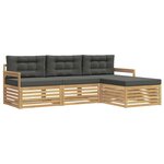 vidaXL Ensemble de canapés d'extérieur 4 pc Blanc et anthracite