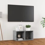 vidaXL Meuble TV Gris béton 72x35x36 5 cm Aggloméré