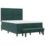 vidaXL Lit à ressorts avec matelas Vert foncé 140 x 200 cm Velours