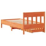 vidaXL Cadre de lit sans matelas cire marron 90x190 cm bois pin massif