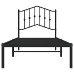 vidaXL Cadre de lit métal sans matelas avec tête de lit noir 80x200 cm