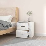 vidaXL Table de chevet murale Blanc brillant 50x36x47 cm