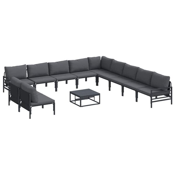 vidaXL Ensemble de canapé de jardin 12 Pièces Anthracite Acier