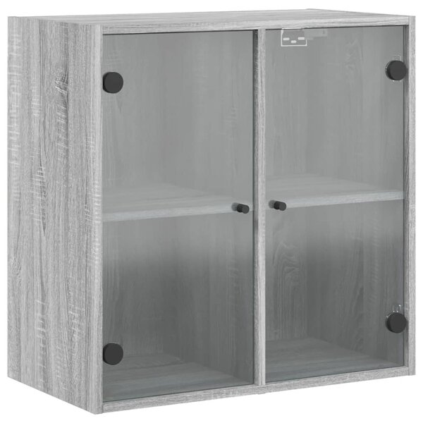 vidaXL Armoire murale avec portes en verre sonoma gris 68x37x68 5 cm