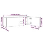 vidaXL Meuble TV mural avec lumières LED blanc 100x35x31 cm