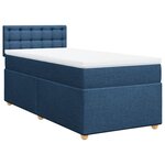vidaXL Sommier à lattes de lit avec matelas Bleu 100x200 cm Tissu
