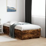 vidaXL Cadre de lit sans matelas chêne fumé 75x190 cm