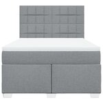 vidaXL Sommier à lattes de lit avec matelas Gris clair 140x190cm Tissu