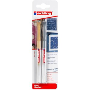 Roller à encre gel 2185 blister de 2 Or-argent 0 7 mm EDDING