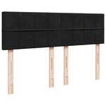 vidaXL Sommier à lattes de lit et matelas Noir 160x200 cm Velours