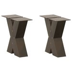 vidaXL Pieds de table basse en forme de X  2 pièces  acier naturel  30 x (30-31) cm