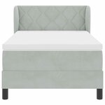 vidaXL Lit à ressorts avec matelas Gris clair 90 x 190 cm Velours
