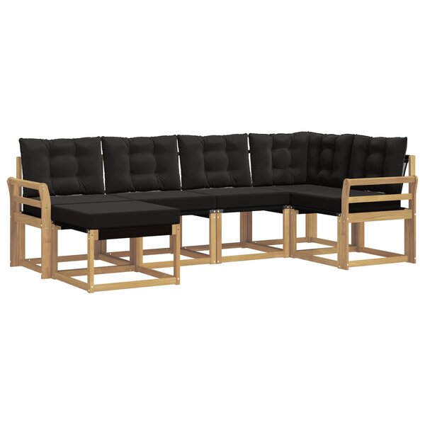 vidaXL Ensemble de canapés d'extérieur 6 Pièces Blanc et noir