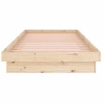 vidaXL Cadre de lit Bois massif 90x200 cm