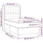 vidaXL Sommier à lattes de lit avec matelas Gris 80x200 cm Similicuir