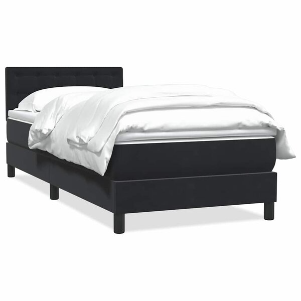 vidaXL Sommier à lattes de lit avec matelas noir 80x220 cm velours