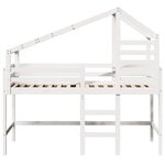 vidaXL Lit superposé avec échelle et toit sans matelas blanc 90x200 cm