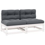 vidaXL Canapés centraux de jardin coussins anthracite 2 Pièces